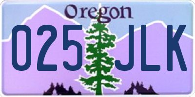 OR license plate 025JLK