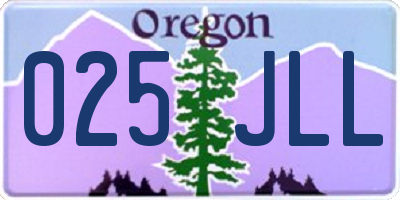 OR license plate 025JLL