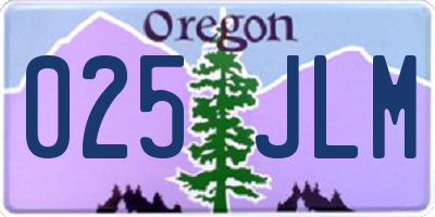 OR license plate 025JLM