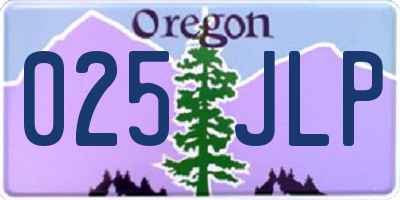 OR license plate 025JLP