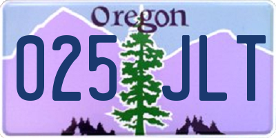 OR license plate 025JLT