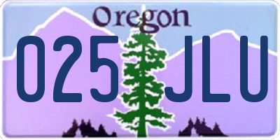 OR license plate 025JLU