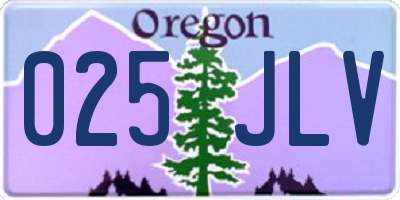 OR license plate 025JLV