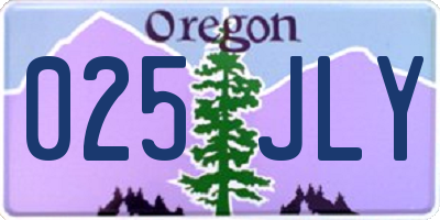 OR license plate 025JLY
