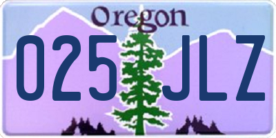 OR license plate 025JLZ