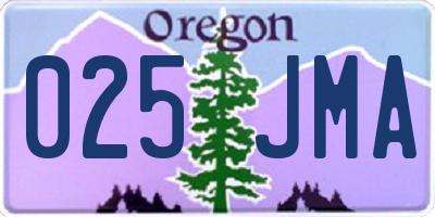 OR license plate 025JMA