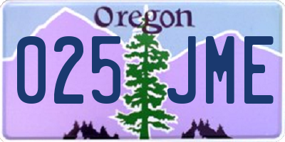 OR license plate 025JME