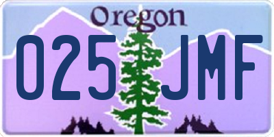 OR license plate 025JMF