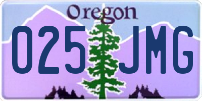 OR license plate 025JMG