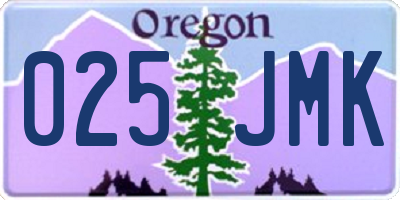 OR license plate 025JMK