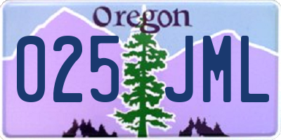 OR license plate 025JML