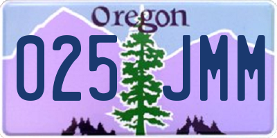 OR license plate 025JMM