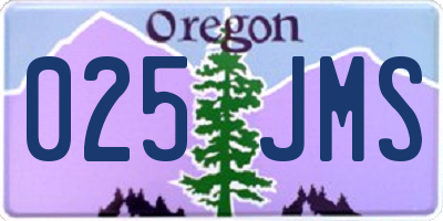OR license plate 025JMS