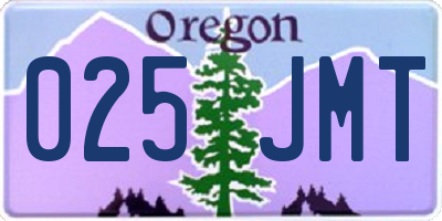 OR license plate 025JMT