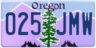 OR license plate 025JMW