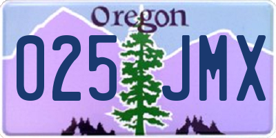 OR license plate 025JMX