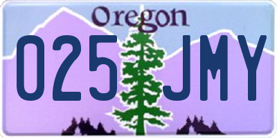 OR license plate 025JMY
