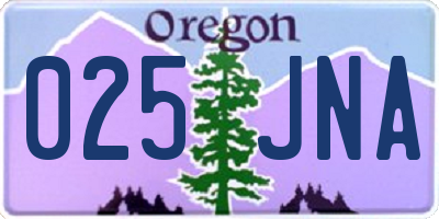 OR license plate 025JNA