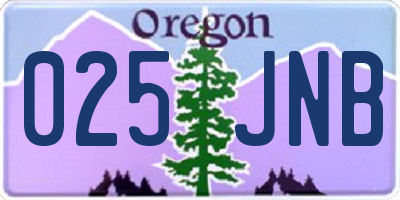 OR license plate 025JNB