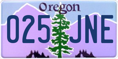 OR license plate 025JNE