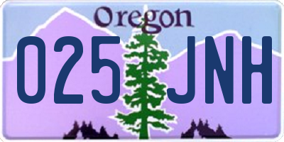 OR license plate 025JNH