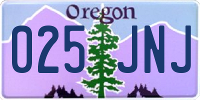 OR license plate 025JNJ