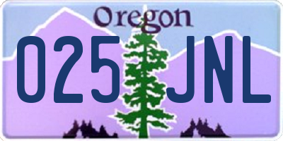OR license plate 025JNL