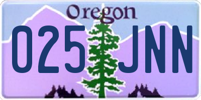 OR license plate 025JNN