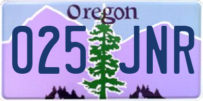 OR license plate 025JNR