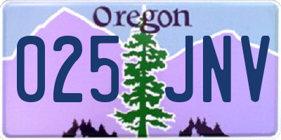 OR license plate 025JNV