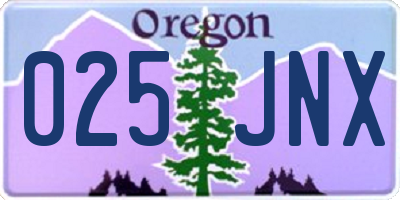 OR license plate 025JNX