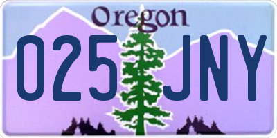 OR license plate 025JNY
