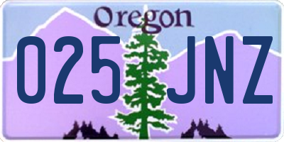 OR license plate 025JNZ