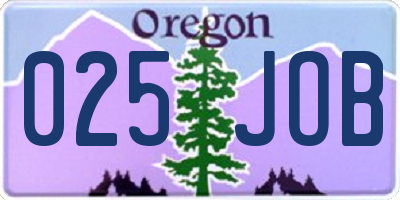 OR license plate 025JOB