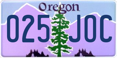 OR license plate 025JOC
