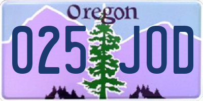 OR license plate 025JOD