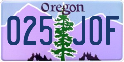 OR license plate 025JOF