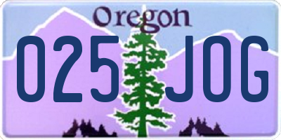 OR license plate 025JOG