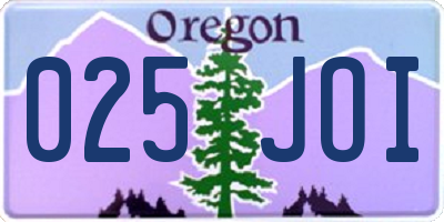 OR license plate 025JOI