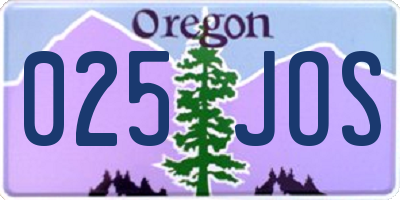 OR license plate 025JOS