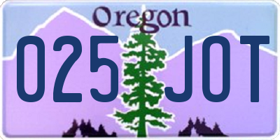 OR license plate 025JOT