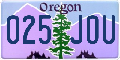 OR license plate 025JOU