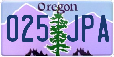 OR license plate 025JPA