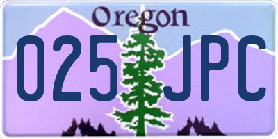 OR license plate 025JPC