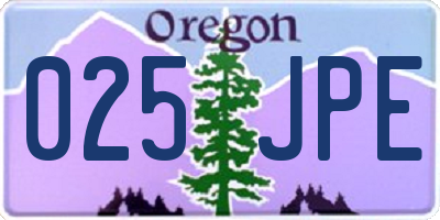 OR license plate 025JPE