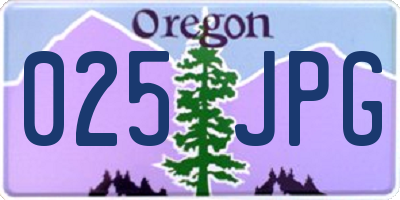 OR license plate 025JPG