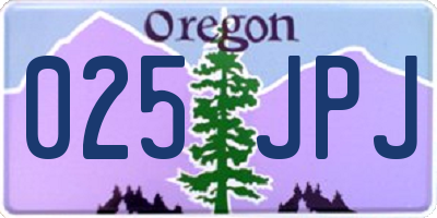OR license plate 025JPJ