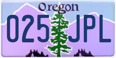 OR license plate 025JPL