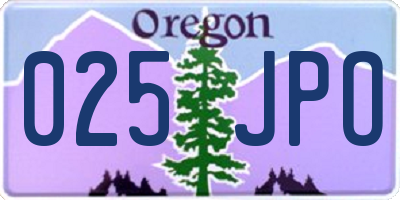 OR license plate 025JPO