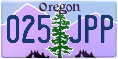 OR license plate 025JPP